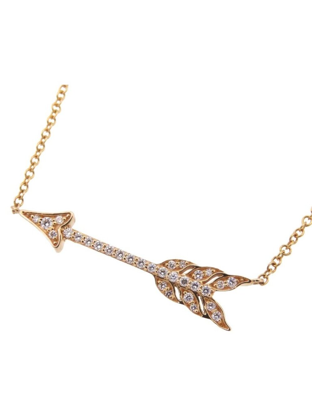 Tiffany & Co Arrow Necklace Pink Gold 18k Diamond